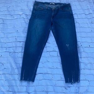 Zara Distressed Raw Hem Boyfriend Jeans Size 10